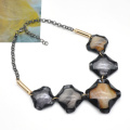 2021 hyperbole shape acrylic chain jewelry for women unique black gold statement necklace